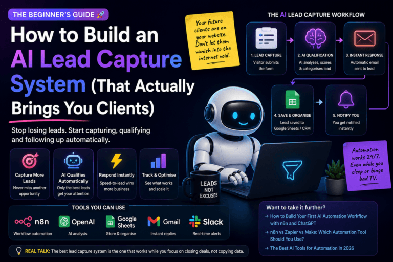 AI lead capture system workflow with n8n OpenAI Google Sheets Gmail and Slack
